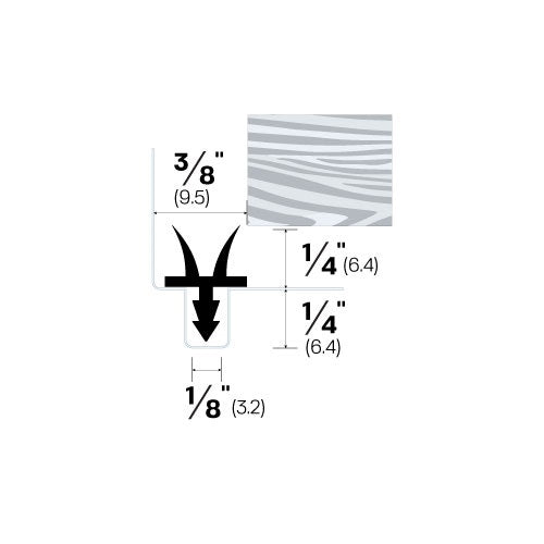 Kerf Frame Weatherstripping with Durable Silicone - 3/8 x 1/4 Twin Blade Seal