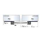 Meeting Stile for Double Active Glass Doors - Nylon Brush - 1" Wide Mounting, 5/8" Wide Brush