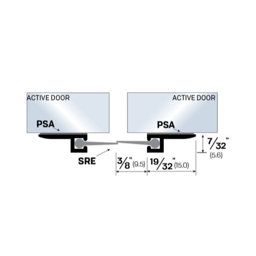 Meeting Stile for Double Active Glass Doors - Neoprene Rubber