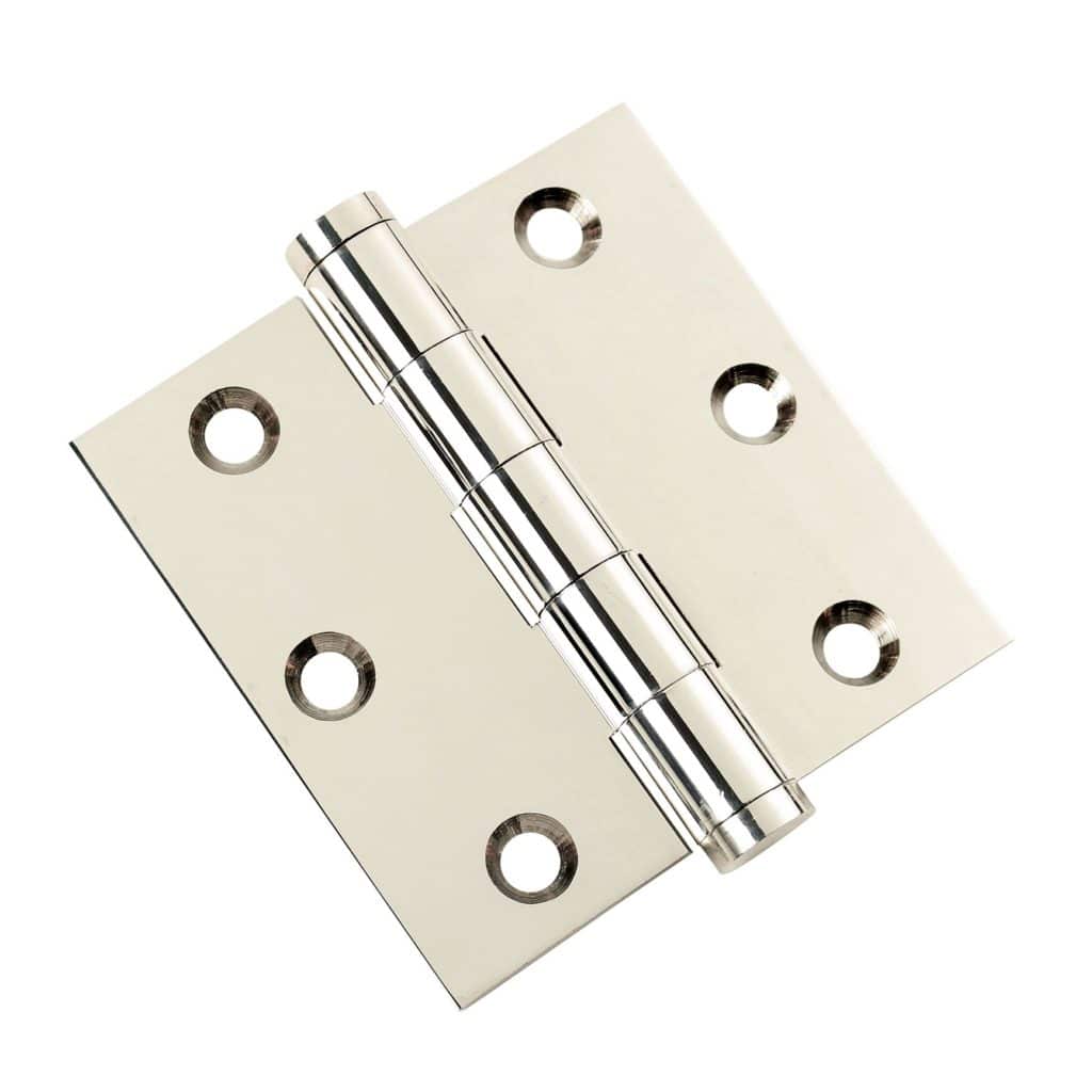 Door Hinge 3 x 3 Solid Brass – Polished Nickel (US14)