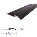 Rabbeted Threshold with Bumper Seal, 3-11/16" Width, 1/2" Height, Mill Aluminum or Architectural Bronze