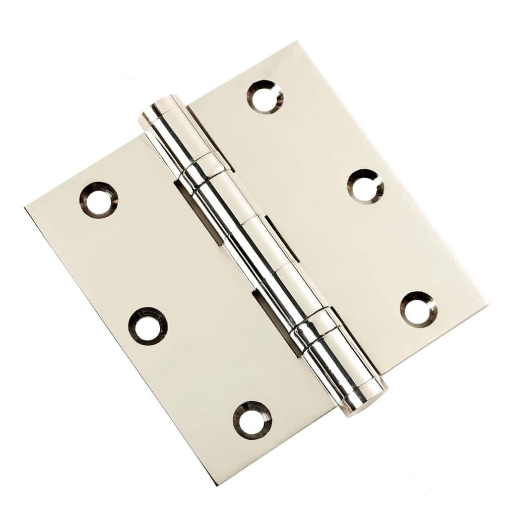 Door Hinge 3.5 x 3.5 Solid Brass Ball Bearing – Polished Nickel (US14)
