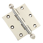 Door Hinge 3.5 x 3.5 Solid Brass Ball Bearing – Polished Nickel (US14)
