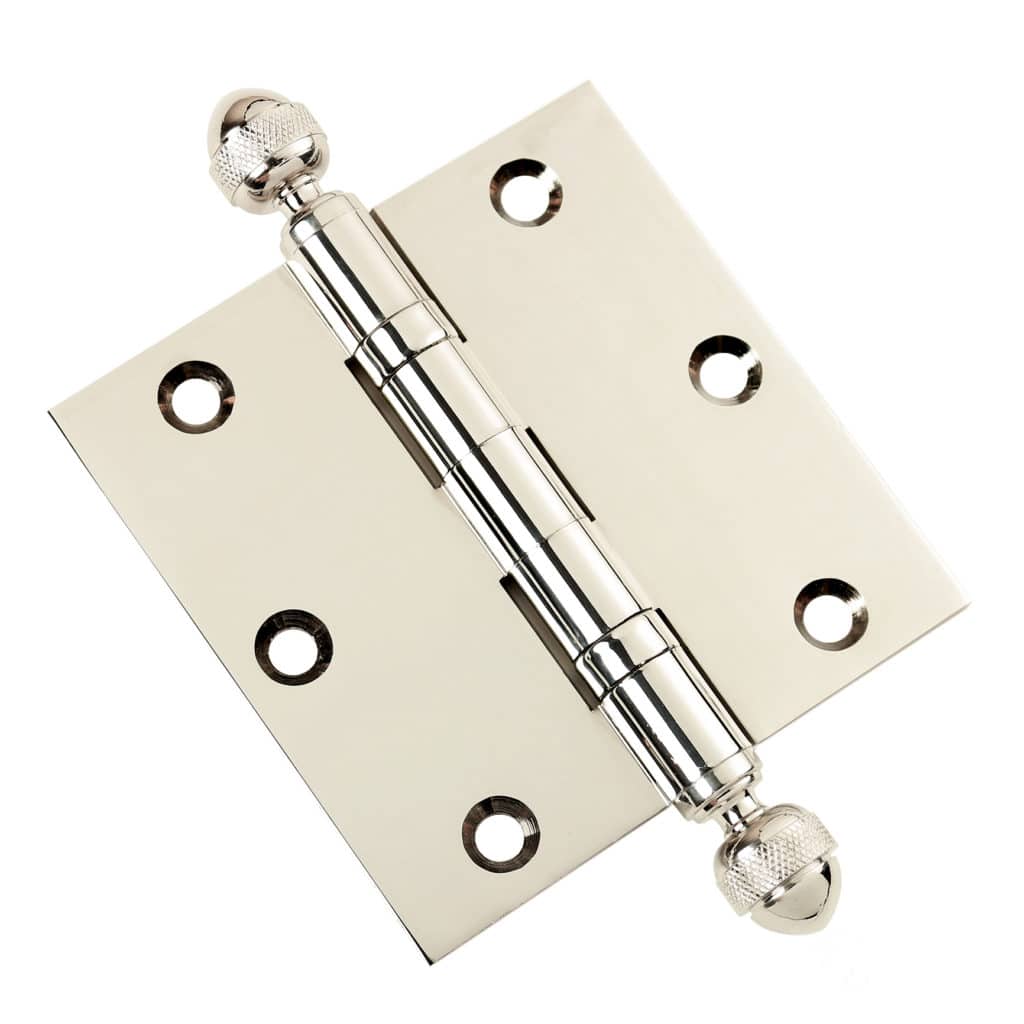Door Hinge 3.5 x 3.5 Solid Brass Ball Bearing – Polished Nickel (US14)