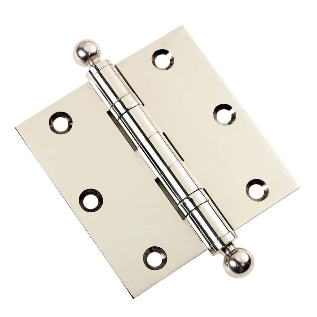 Door Hinge 3.5 x 3.5 Solid Brass Ball Bearing – Polished Nickel (US14)