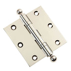 Door Hinge 3.5 x 3.5 Solid Brass Ball Bearing – Polished Nickel (US14)