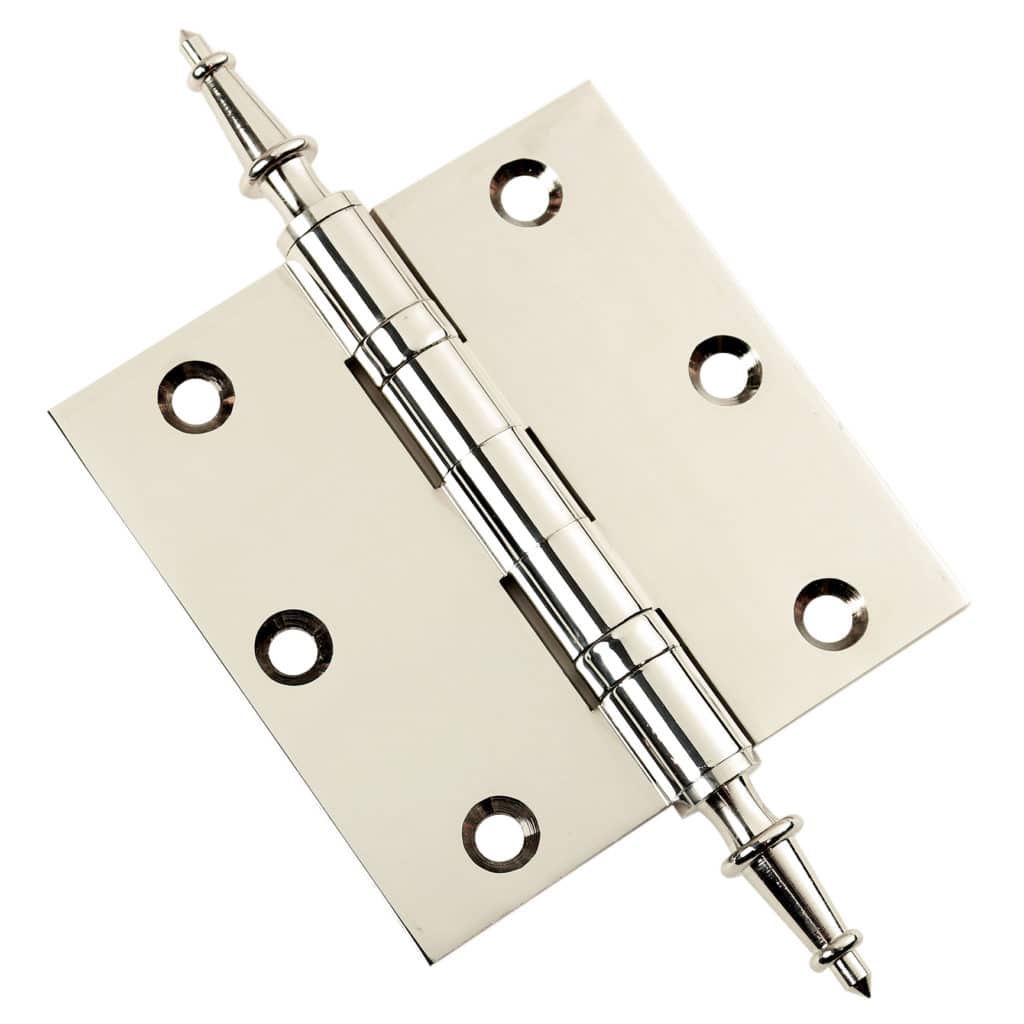 Door Hinge 3.5 x 3.5 Solid Brass Ball Bearing – Polished Nickel (US14)