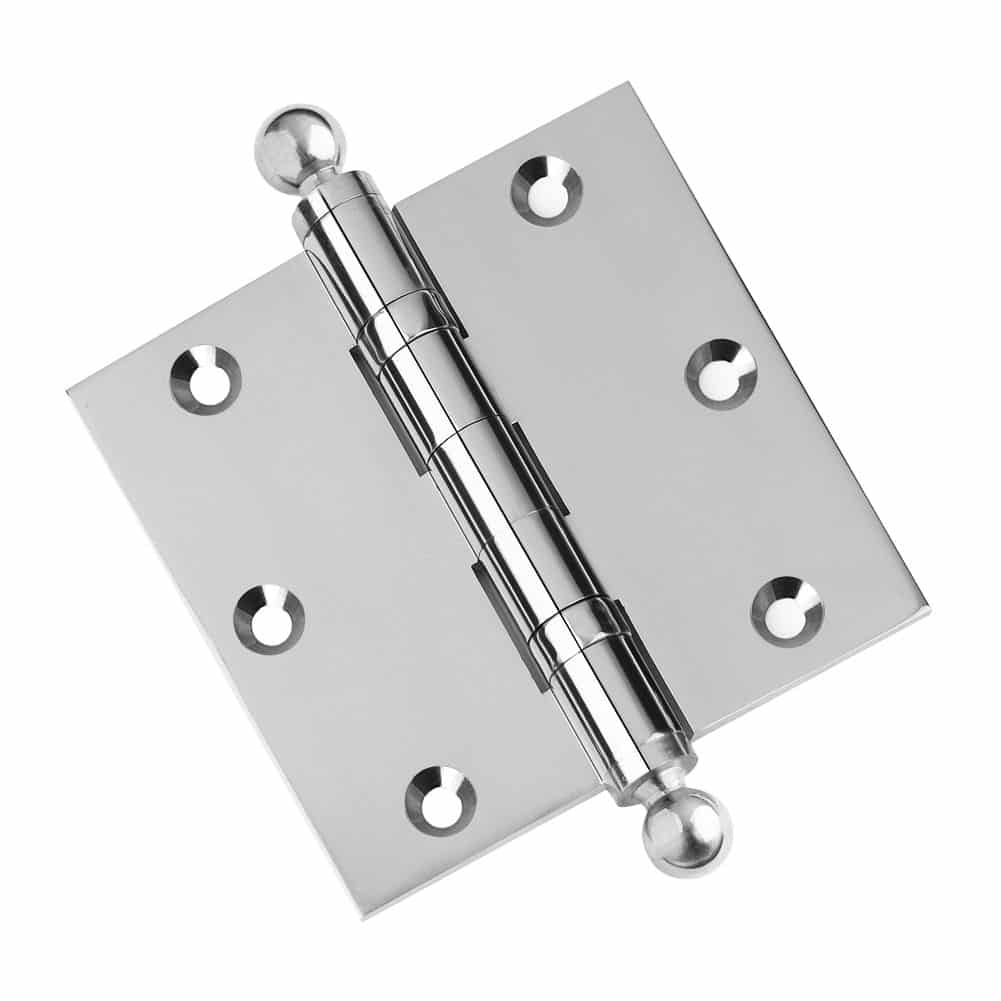 Door Hinge 3.5 x 3.5 Solid Brass Ball Bearing – Polished Chrome (US26)