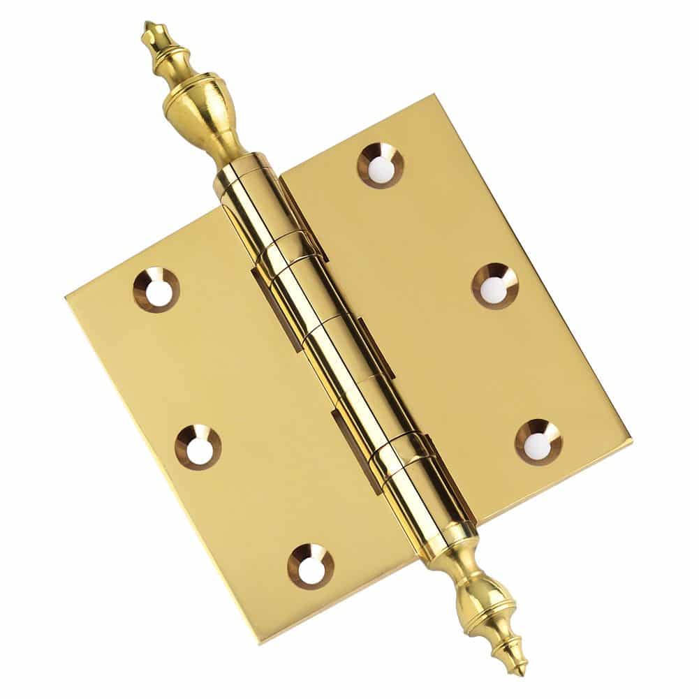 Door Hinge 3.5 x 3.5 Inch Solid Brass Ball Bearing – Polished Brass (US3)