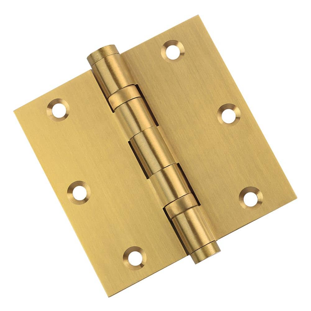Door Hinge 3.5 x 3.5 Solid Brass Ball Bearing – Satin Brass (US4)