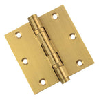 Door Hinge 3.5 x 3.5 Solid Brass Ball Bearing – Satin Brass (US4)