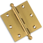 Door Hinge 3.5 x 3.5 Solid Brass Ball Bearing – Satin Brass (US4)