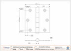 Door Hinge 3 x 3 Solid Brass – Satin Brass (US4)