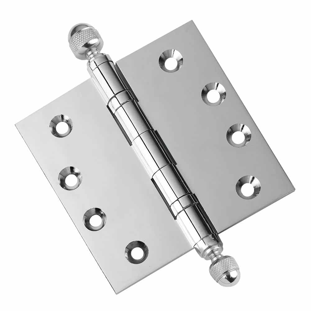 Door Hinge 4.5 x 4.5 Inch Solid Brass Ball Bearing – Polished Chrome (US26)