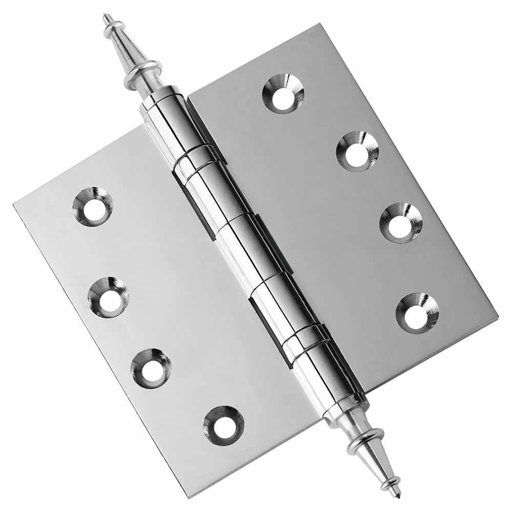 Door Hinge 4.5 x 4.5 Inch Solid Brass Ball Bearing – Polished Chrome (US26)
