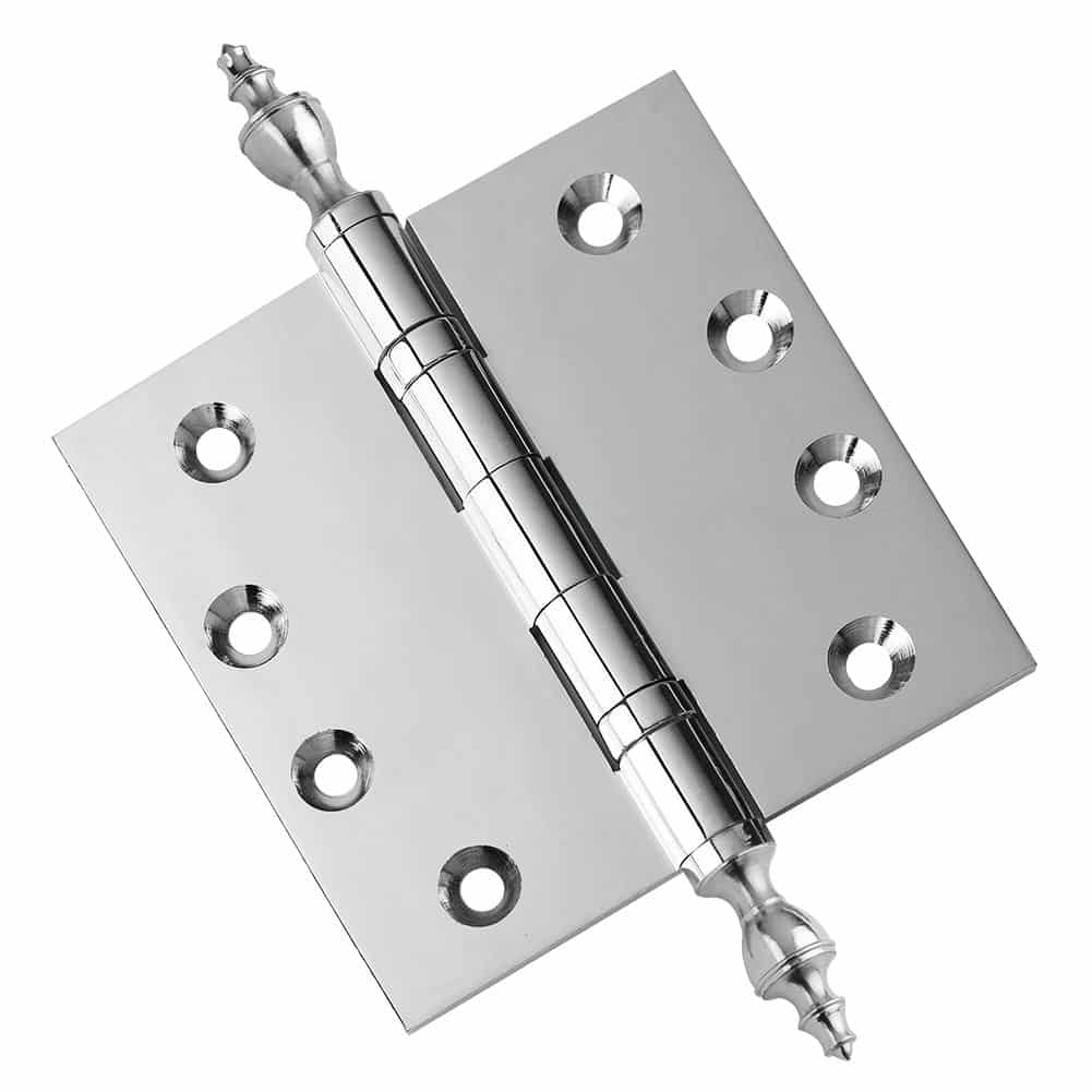 Door Hinge 4.5 x 4.5 Inch Solid Brass Ball Bearing – Polished Chrome (US26)