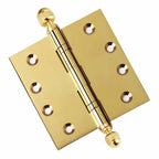 Door Hinge 4 x 4 Inch Solid Brass Ball Bearing – Polished Brass (US3)