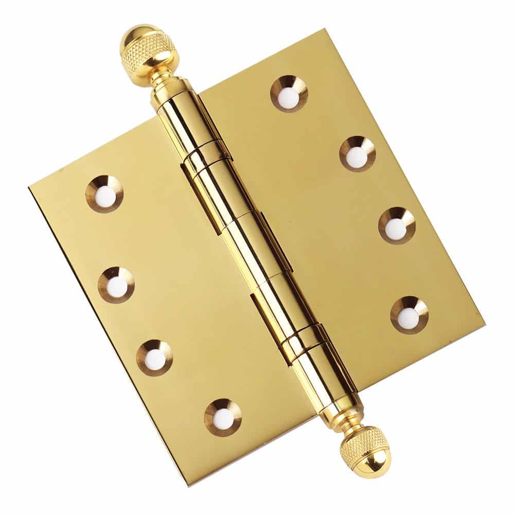 Door Hinge 4.5 x 4.5 Inch Solid Brass Ball Bearing – Polished Brass (US3)