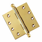 Door Hinge 4.5 x 4.5 Inch Solid Brass Ball Bearing – Polished Brass (US3)