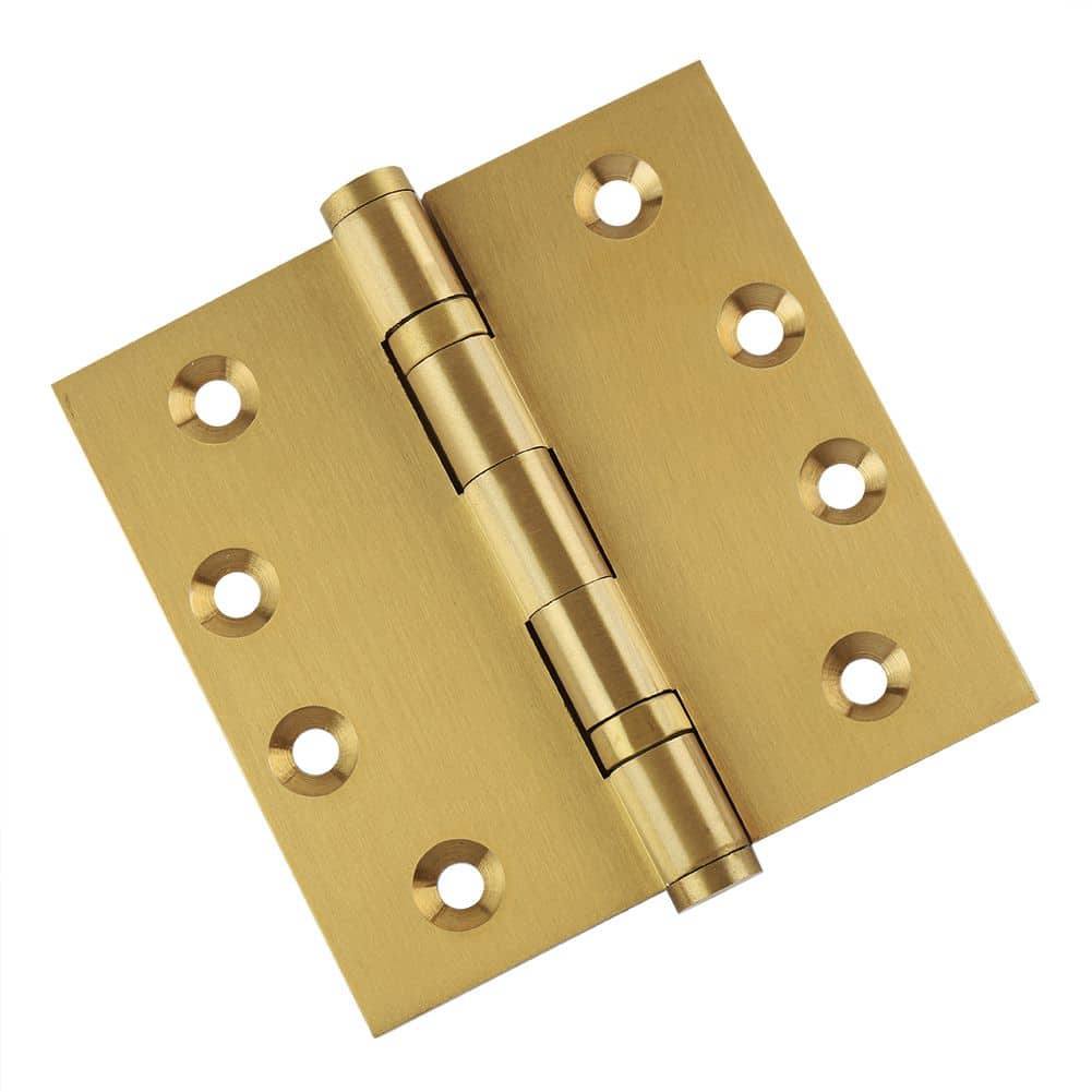Door Hinge 4.5 x 4.5 Inch Solid Brass Ball Bearing – Satin Brass (US4)