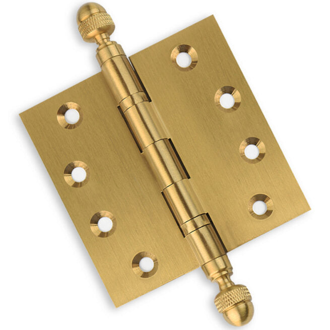 Door Hinge 4 x 4 Inch Solid Brass Ball Bearing – Satin Brass (US4)