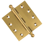 Door Hinge 4 x 4 Inch Solid Brass Ball Bearing – Satin Brass (US4)