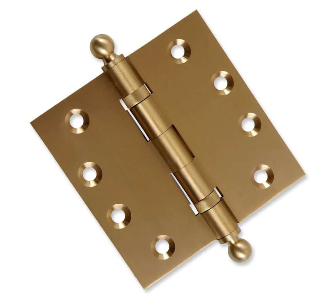 Door Hinge 4.5 x 4.5 Inch Solid Brass Ball Bearing – Satin Brass (US4)