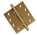 Door Hinge 4.5 x 4.5 Inch Solid Brass Ball Bearing – Satin Brass (US4)