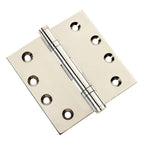 Door Hinge 4 x 4 Inch Solid Brass Ball Bearing – Polished Nickel (US14)
