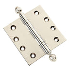 Door Hinge 4 x 4 Inch Solid Brass Ball Bearing – Polished Nickel (US14)
