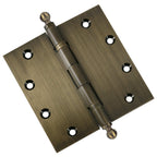 Door Hinge 5 x 5 Inch Solid Brass Ball Bearing – Antique Brass (US5)