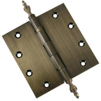 Door Hinge 5 x 5 Inch Solid Brass Ball Bearing – Antique Brass (US5)