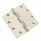 Door Hinge 5 x 5 Inch Solid Brass Ball Bearing – Polished Nickel (US14)