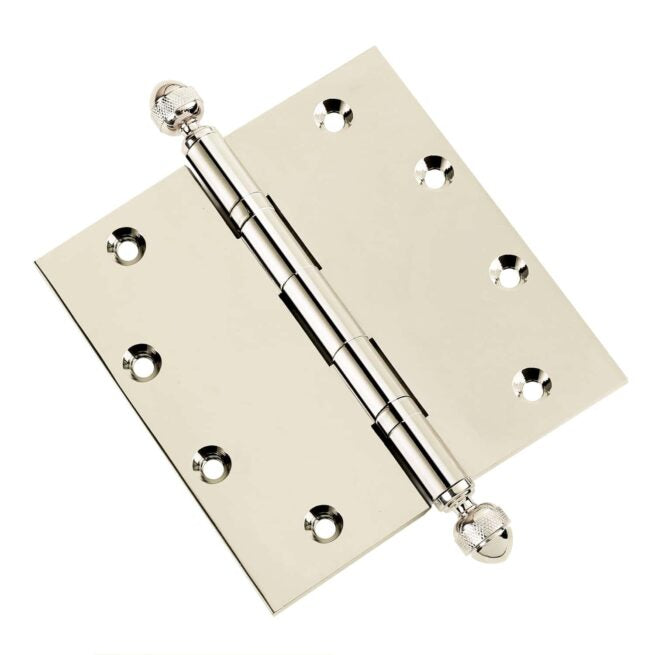 Door Hinge 5 x 5 Inch Solid Brass Ball Bearing – Polished Nickel (US14)