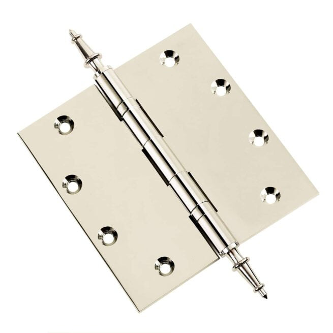 Door Hinge 5 x 5 Inch Solid Brass Ball Bearing – Polished Nickel (US14)