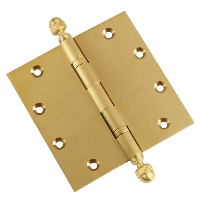 Door Hinge 5 x 5 Inch Solid Brass Ball Bearing – Satin Brass (US4)