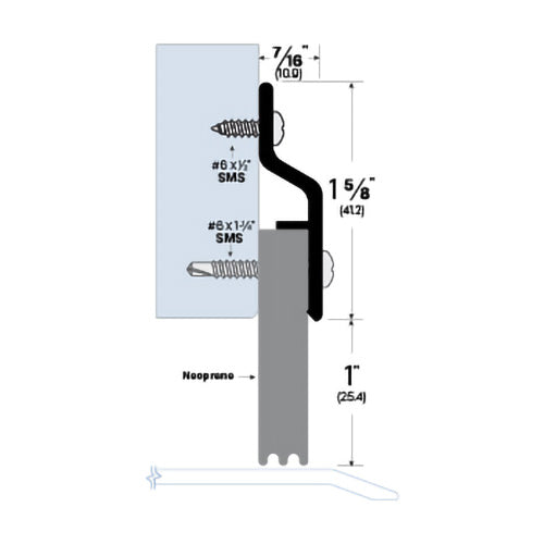 Extra Thick Rubber Door Sweep - Surface Mounted - Grooved Bottom - Sweep Height of 1" (25.4mm)