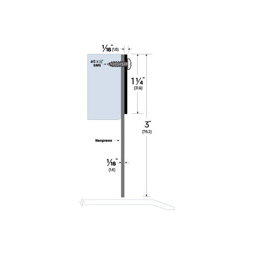 Door Sweep, Stainless Steel with Rubber - Surface Mounted - Extra Tall Sweep