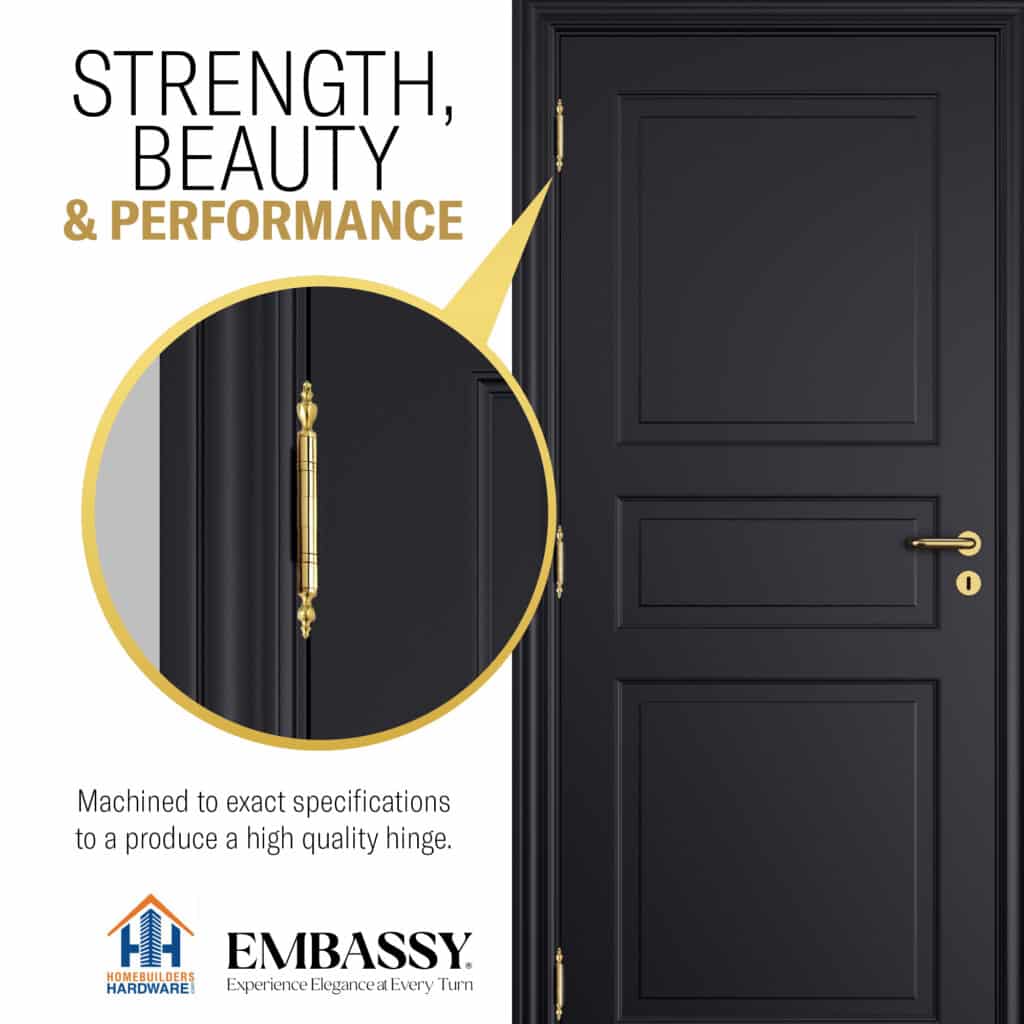 Door Hinge 3 x 3 Solid Brass – Polished Brass (US3)