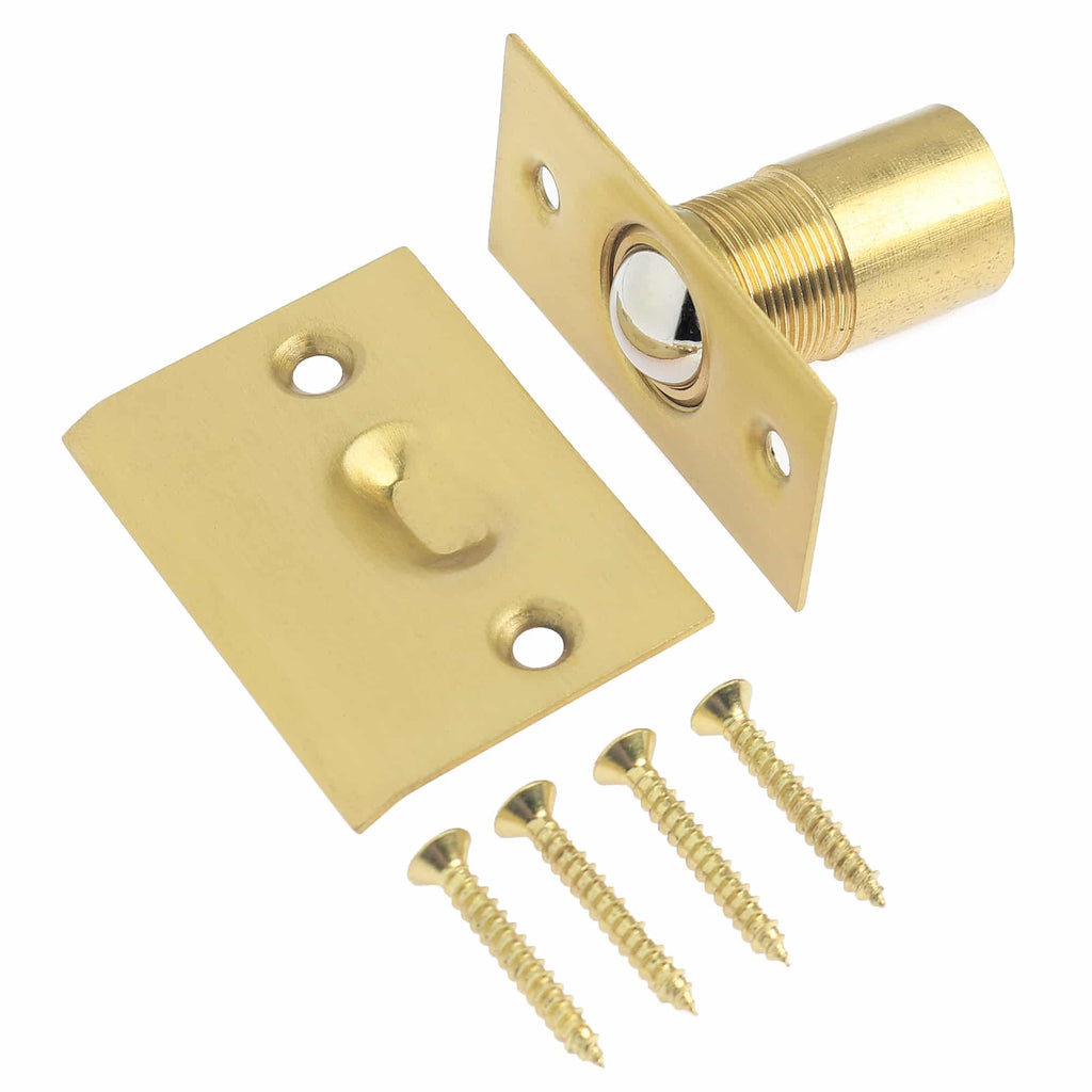 Ball Catch, Dual Adjustable, Cast Brass, for Cabinets and Interior Doors
