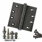 Door Hinge 4.5 x 4.5 Inch Solid Brass Ball Bearing – Pewter (US17A)