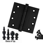 Door Hinge 4.5 x 4.5 Inch Solid Brass Ball Bearing – Black (US19)