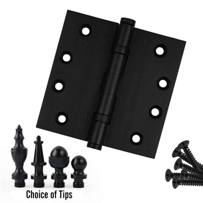 Door Hinge 4.5 x 4.5 Inch Solid Brass Ball Bearing – Black (US19)