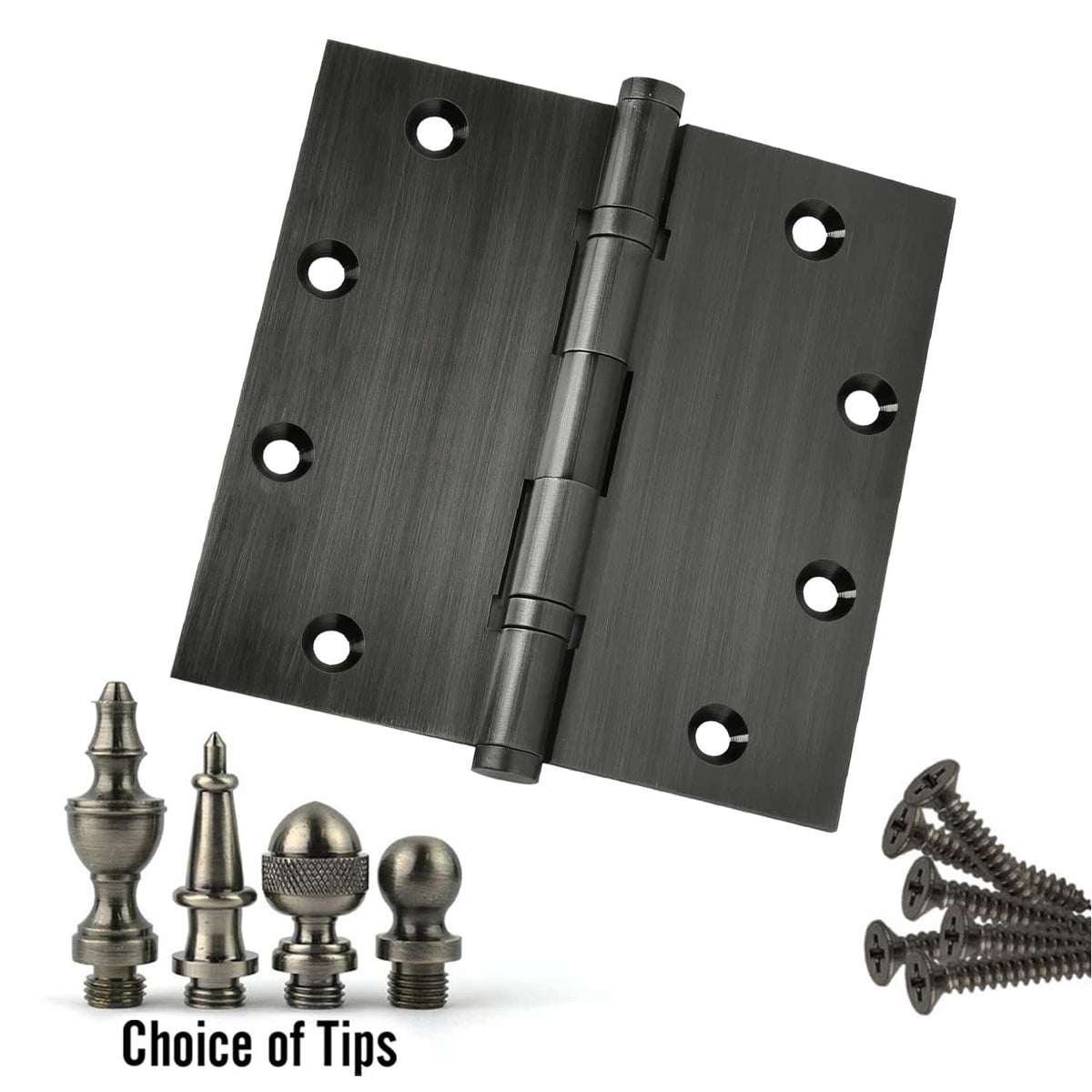 Door Hinge 5 x 5 Inch Solid Brass Ball Bearing – Pewter (US17A)