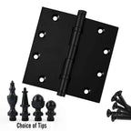 Door Hinge 5 x 5 Inch Solid Brass Ball Bearing – Black (US19)