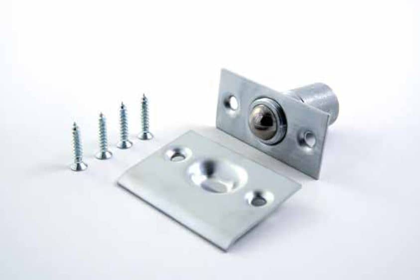 Ball Catch, Dual Adjustable, Cast Brass, for Cabinets and Interior Doors