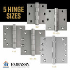 Door Hinge 3 x 3 Solid Brass – Satin Nickel (US15)