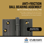 Door Hinge 3 x 3 Solid Brass – Pewter (US17A)