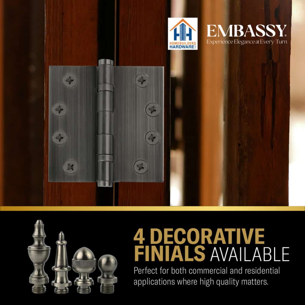Door Hinge 3 x 3 Solid Brass – Pewter (US17A)