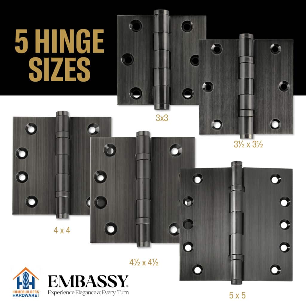 Door Hinge 3.5 x 3.5 Solid Brass Ball Bearing – Pewter (US17A)